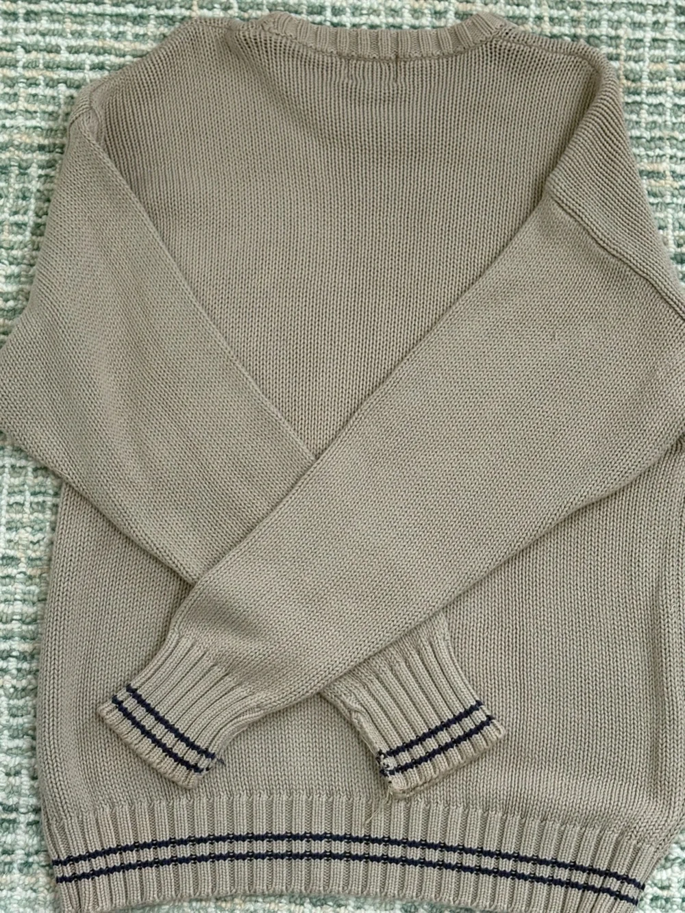 Boston Traders Tan snd Navy Knit Sweater
